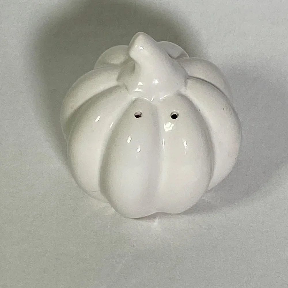 Pumpkin White Luster Salt & Pepper Shaker Set
